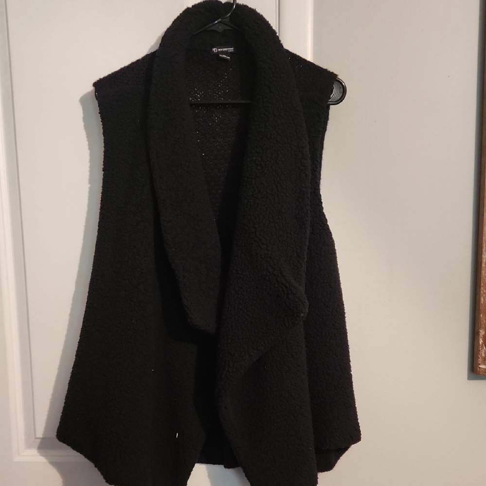 New Directions Black Women's Cardigan Vest